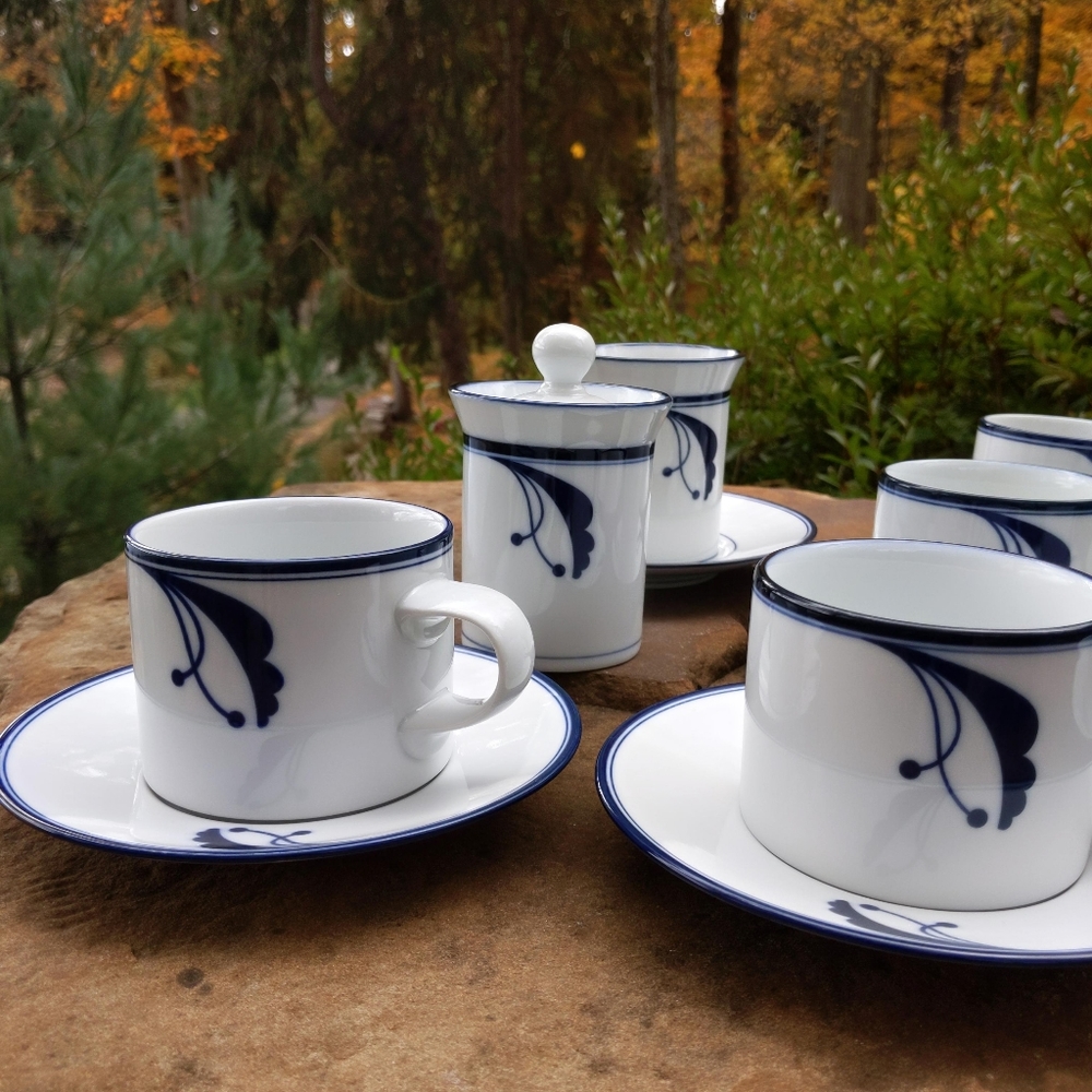 Rare! Dansk Flora Bayberry Floral Portugal Porcelain Tea Service Set for 6 - Picture 3 of 9